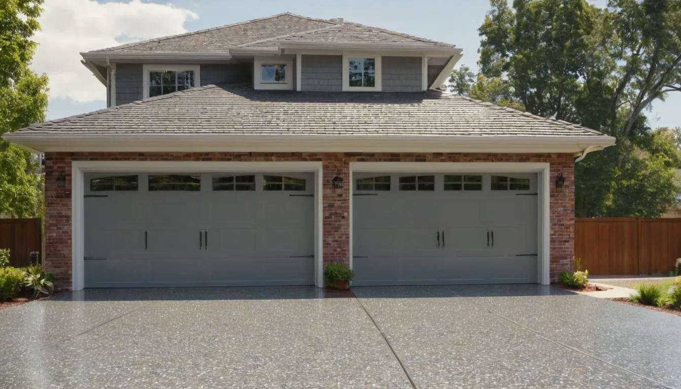 A freshly coated epoxy garage floor in a home near Plano